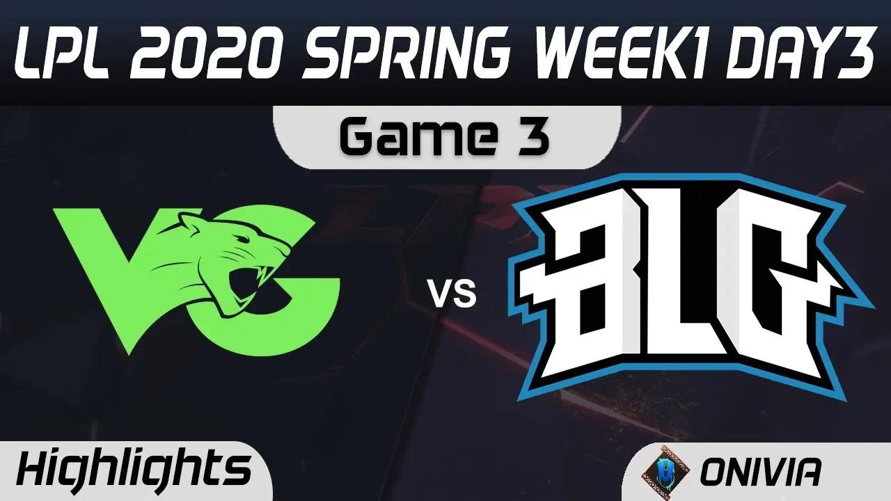 VG vs BLG Highlights Game 3 LPL Spring 2020 W1D3 Vici Gaming vs Bilibili Gaming LPL Highlights 2020 thumbnail