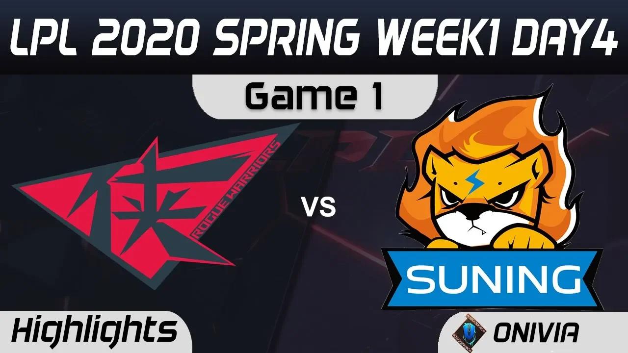 RW vs SN Highlights Game 1 LPL Spring 2020 W1D4 Rogue Warrior vs Suning LPL Highlights 2020 by Onivi thumbnail