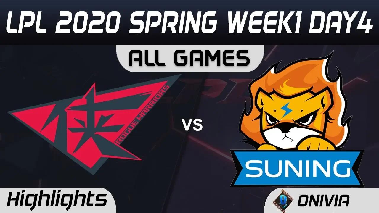 RW vs SN ALL GAMES Highlights LPL Spring 2020 W1D4 Rogue Warrior vs Suning LPL Highlights 2020 by On thumbnail