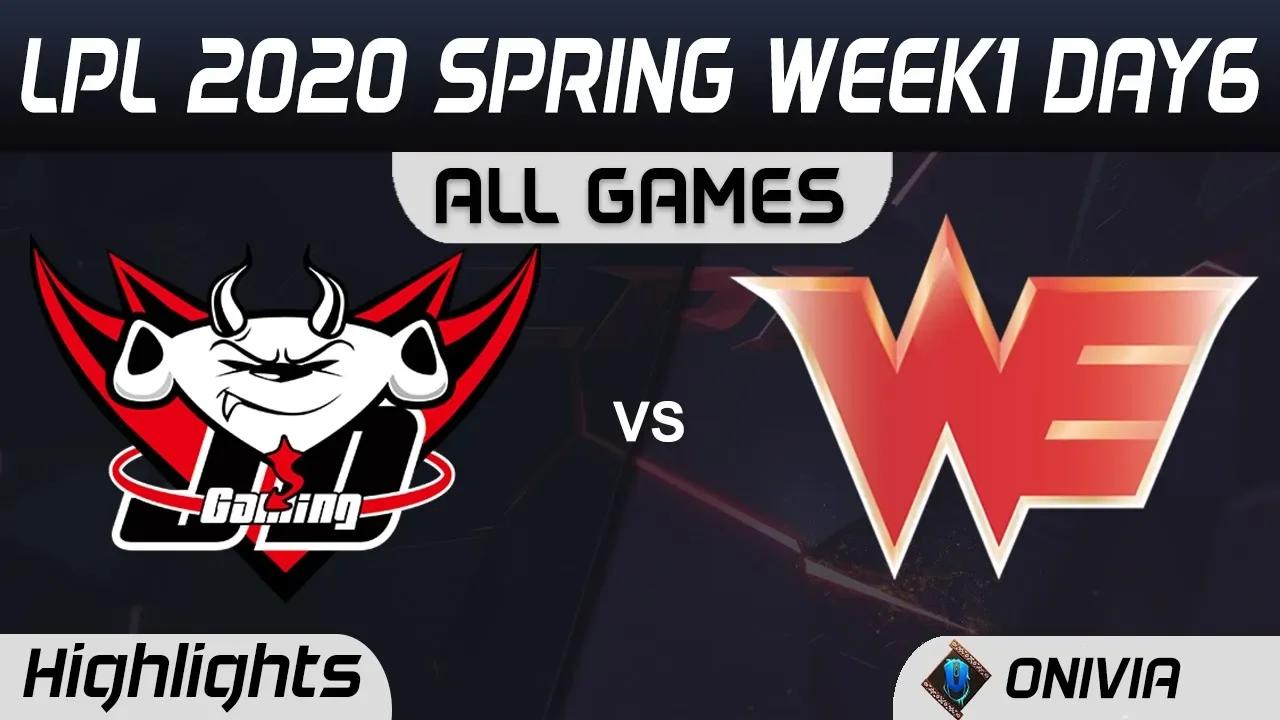 JDG vs WE ALL GAMES Highlights LPL Spring 2020 W1D6 JD Gaming vs Team WE LPL Highlights 2020 by Oniv thumbnail