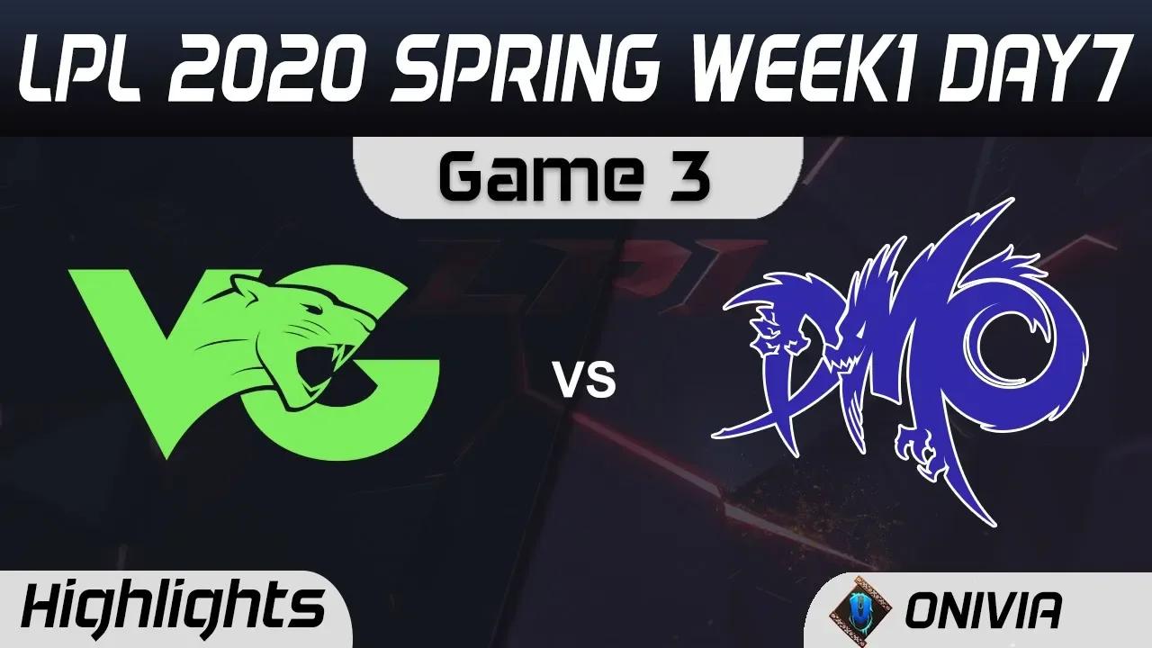 VG vs DMG Highlights Game 3 LPL Spring 2020 W1D7 Vici Gaming vs Dominus Esports LPL Highlights 2020 thumbnail