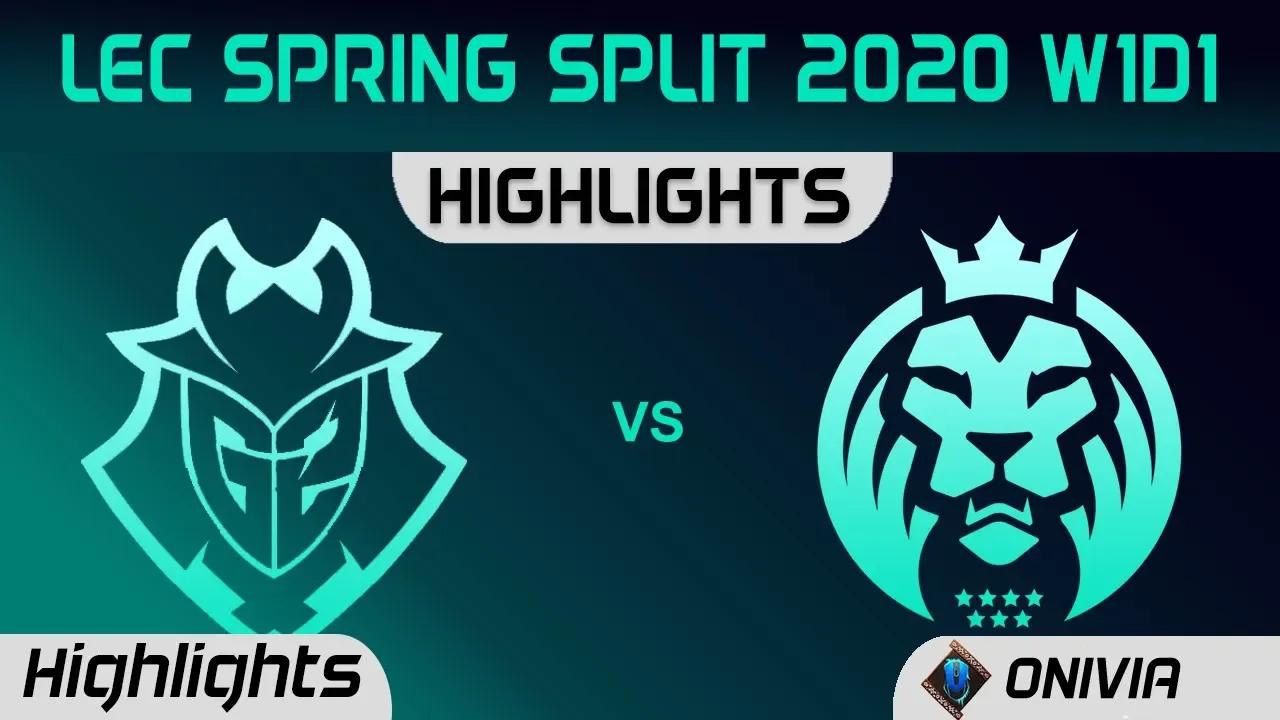 G2 vs MAD Highlights LEC Spring 2020 W1D1 G2 Esports vs MAD Lions LEC Highlights 2020 by Onivia thumbnail