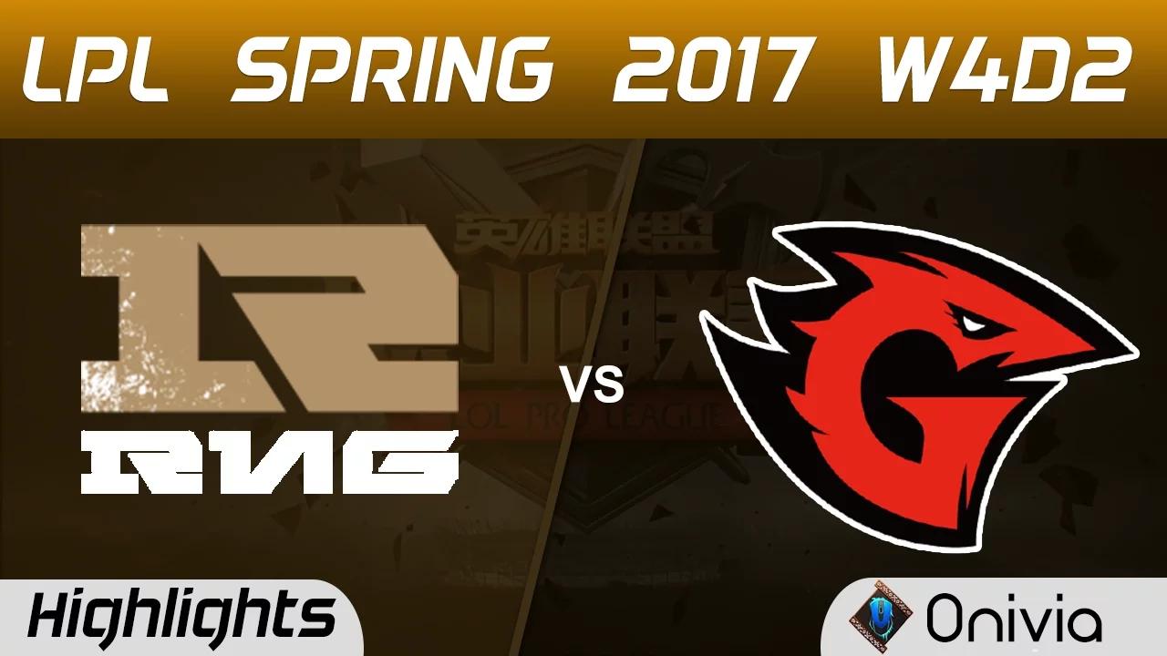 RNG vs GT Highlights Game 1 LPL Spring 2017 W4D2 Royal Never Give Up vs Game Talents thumbnail