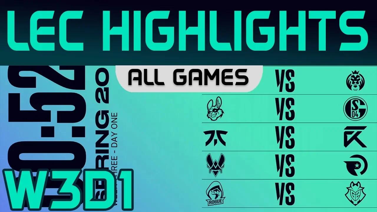 LEC Highlights Week3 Day1 LEC Spring 2020 All Games By Onivia thumbnail