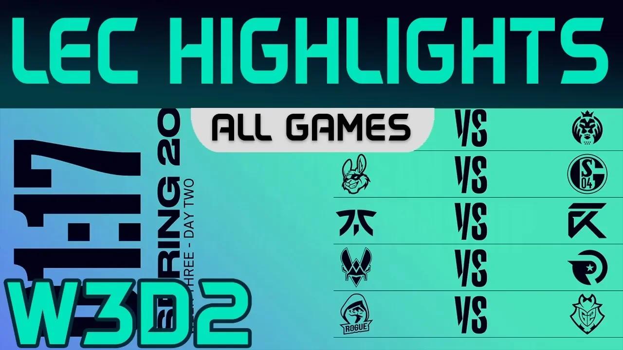 LEC Highlights Week3 Day2 LEC Spring 2020 All Games By Onivia thumbnail