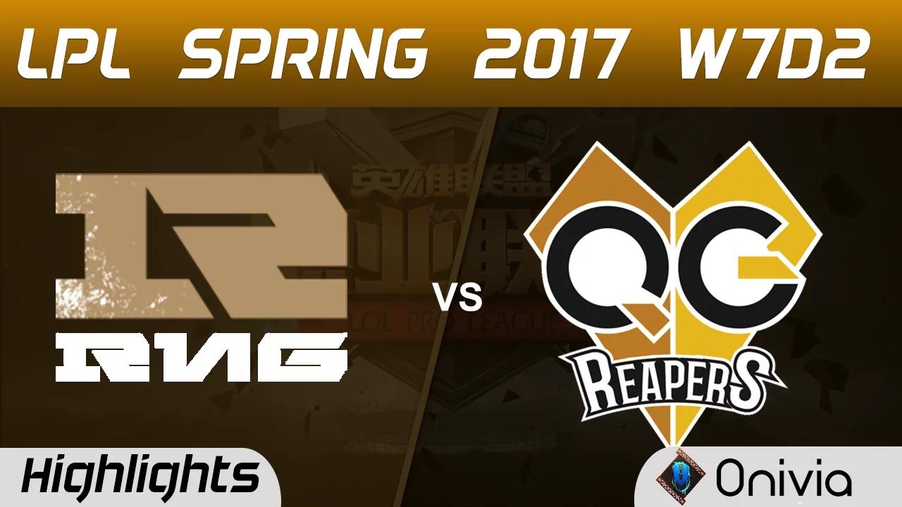 RNG vs QG Highlights Game 1 LPL Spring 2017 W7D2 Royal Never Give Up vs Qiao Gu Reapers thumbnail