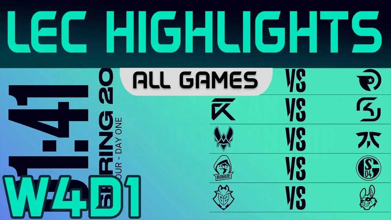 LEC Highlights Week4 Day1 LEC Spring 2020 All Games By Onivia thumbnail