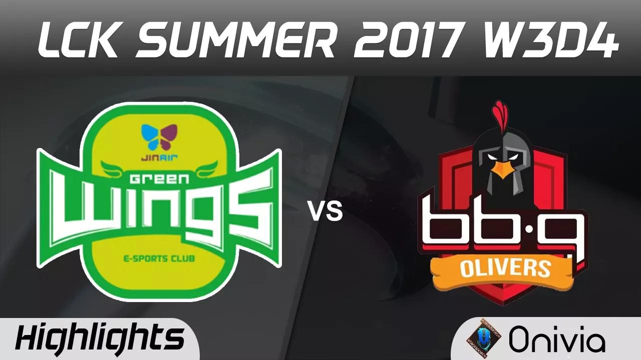 JAG vs BBQ Highlights Game 1 LCK SUMMER 2017 Jin Air Green Wings vs BBQ Olivers By Onivia thumbnail