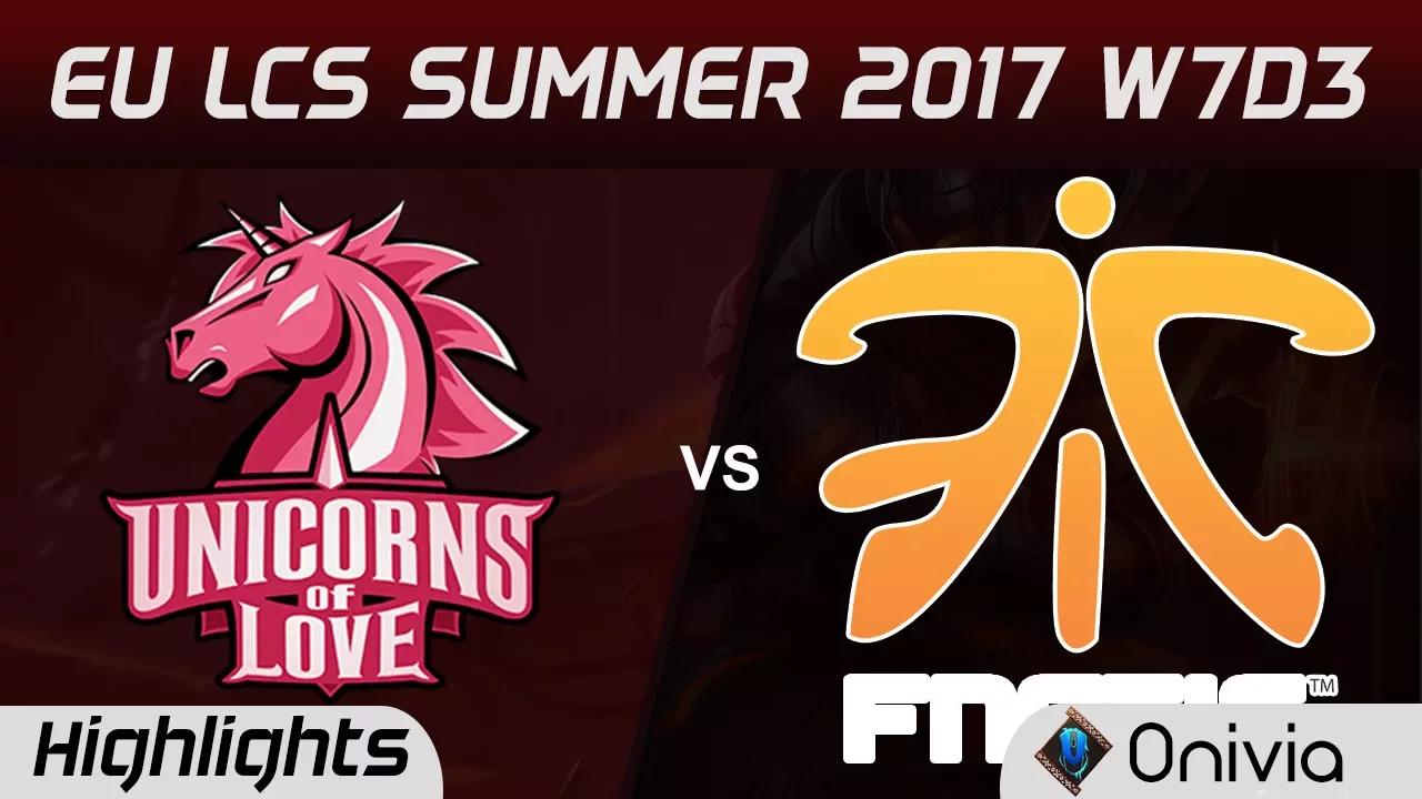 UOL vs FNC Highlights Game 2 EU LCS SUMMER 2017 Unicorns of Love vs Fnatic by Onivia thumbnail