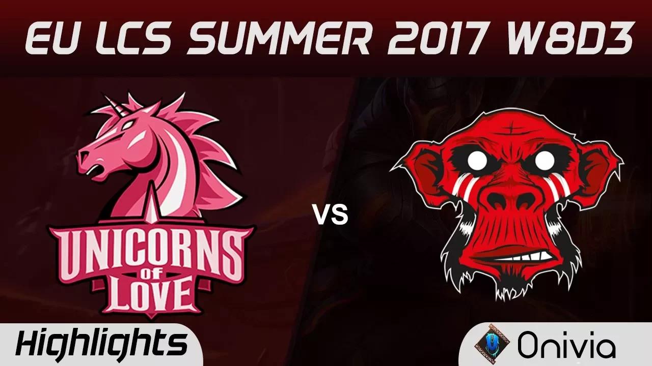 UOL vs MM Highlights Game 1 EU LCS SUMMER 2017 Unicorns of Love vs Misterious Monkeys by Onivia thumbnail