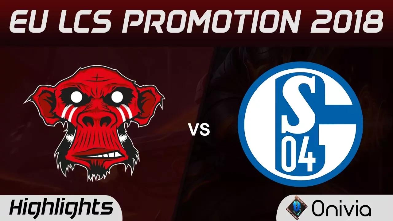 MM vs S04 Highlights Game 1 EU LCS SPRING PROMOTION 2018 Mysterious Monkeys vs Schalke 04 by Onivia thumbnail