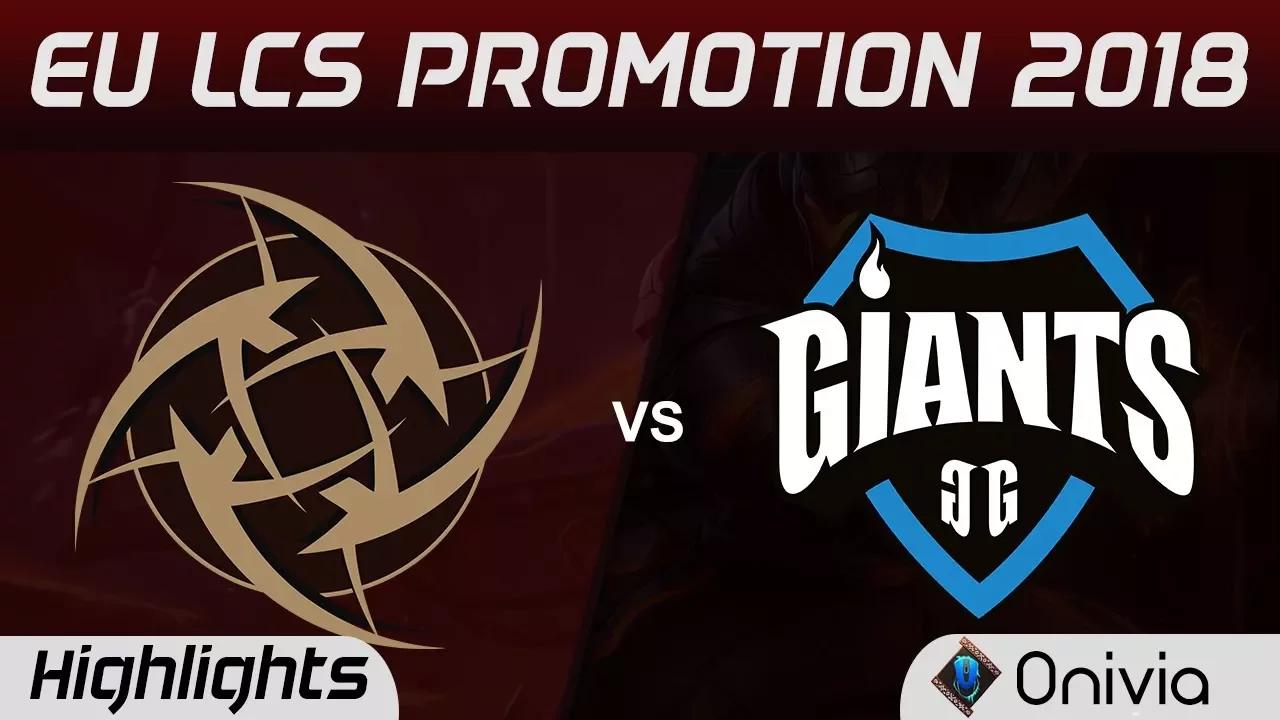 NIP vs GIA Highlights Game 4 EU LCS SPRING PROMOTION 2018 Ninjas in Pyjamas vs Giants Gaming by Oniv thumbnail