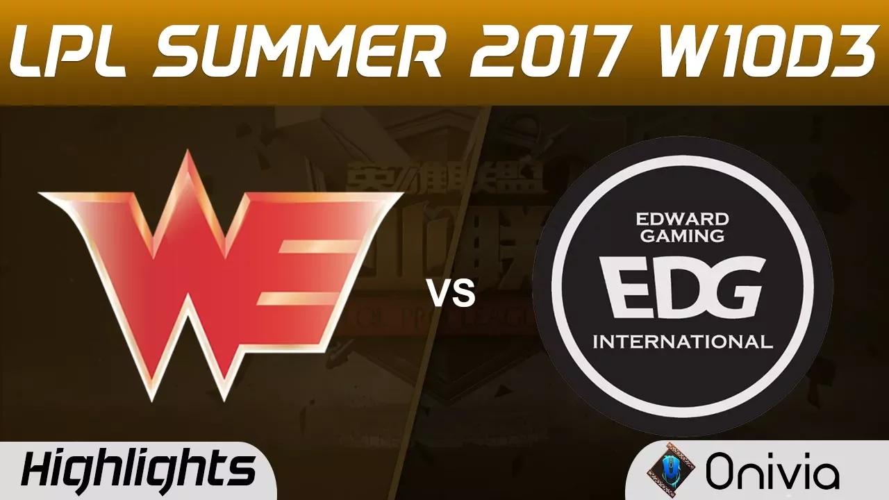 WE vs EDG Highlights Game 1 LPL SUMMER 2017 Team WE vs Edward Gaming by Onivia1 thumbnail