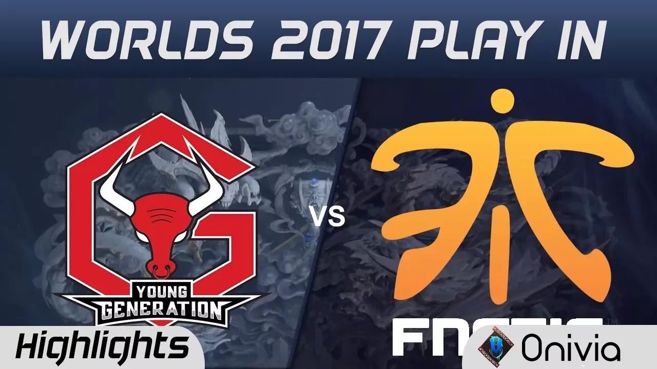 YG vs FNC Highlights World Championship 2017 Play In Young Generation vs Fnatic by Onivia thumbnail