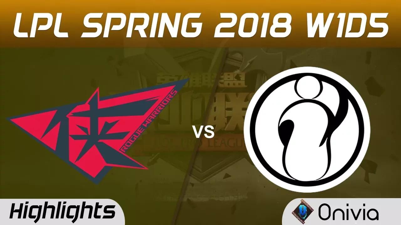 RW vs IG Highlights Game 1 LPL Spring 2018 W1D5 Rogue Warriors vs Invictus Gaming by Onivia thumbnail