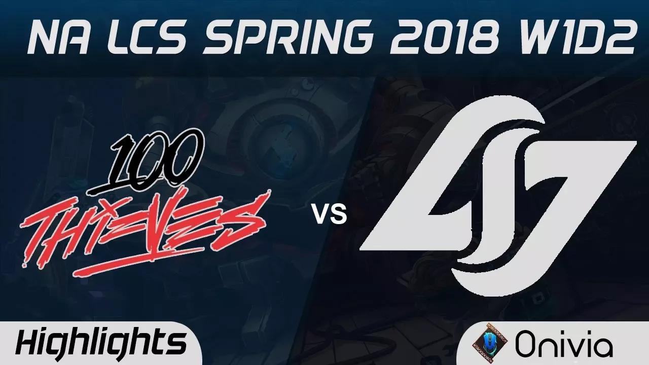 100 vs CLG Highlights NA LCS Spring 2018 W1D2 100 Thieves vs Counter Logic Gaming by Onivia thumbnail