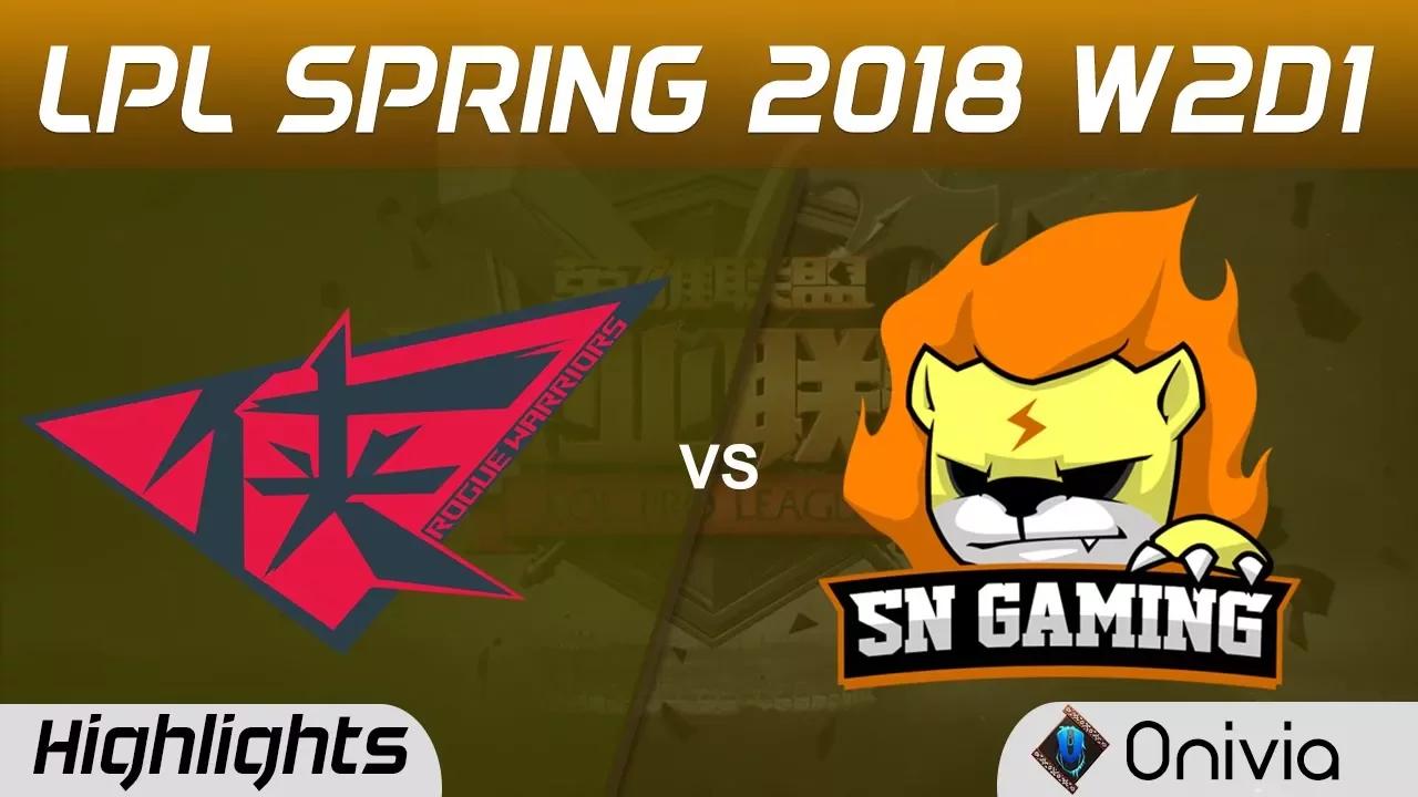 RW vs SNG Highlights Game 1 LPL Spring 2018 W2D1 Rouge Warriors vs Suning Gaming by Onivia thumbnail