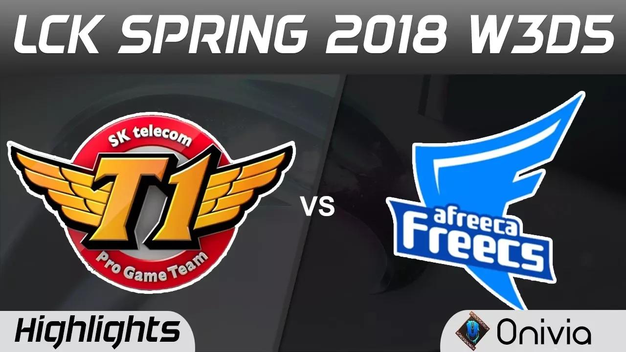 SKT vs AFS Highlights Game 1 LCK Spring 2018 W3D5 SK Telecom T1 vs Afreeca Freecs by Onivia thumbnail