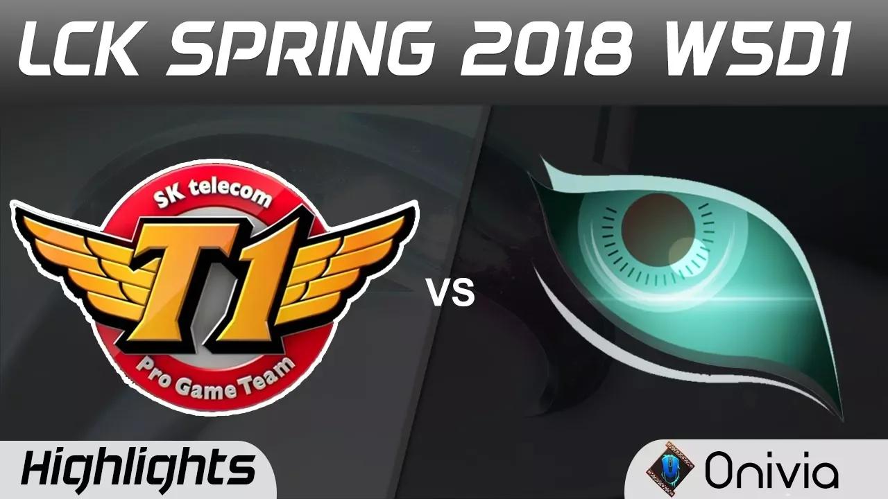 SKT vs KDM Highlights Game 1 LCK Spring 2018 W5D1 SK Telecom T1 vs Kongdoo Monster by Onivia thumbnail