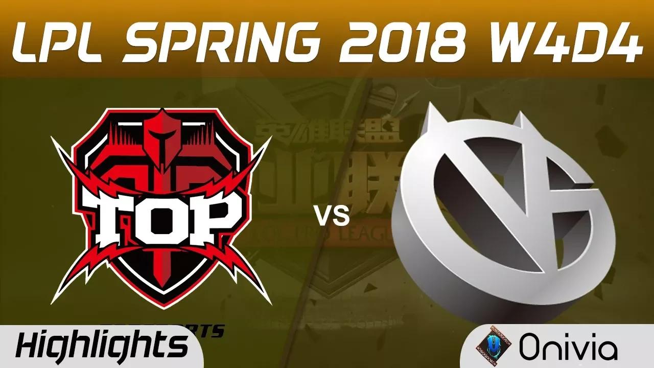 TOP vs VG Highlights Game 1 LPL Spring 2018 W4D4 TopSports Gaming vs Vici Gaming by Onivia thumbnail