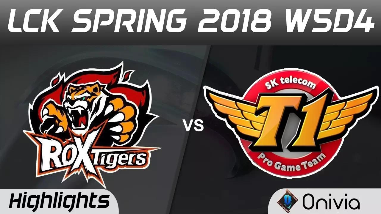 ROX vs SKT Highlights Game 1 LCK Spring 2018 W5D4 ROX Tigers vs SK Telecom T1 by Onivia thumbnail