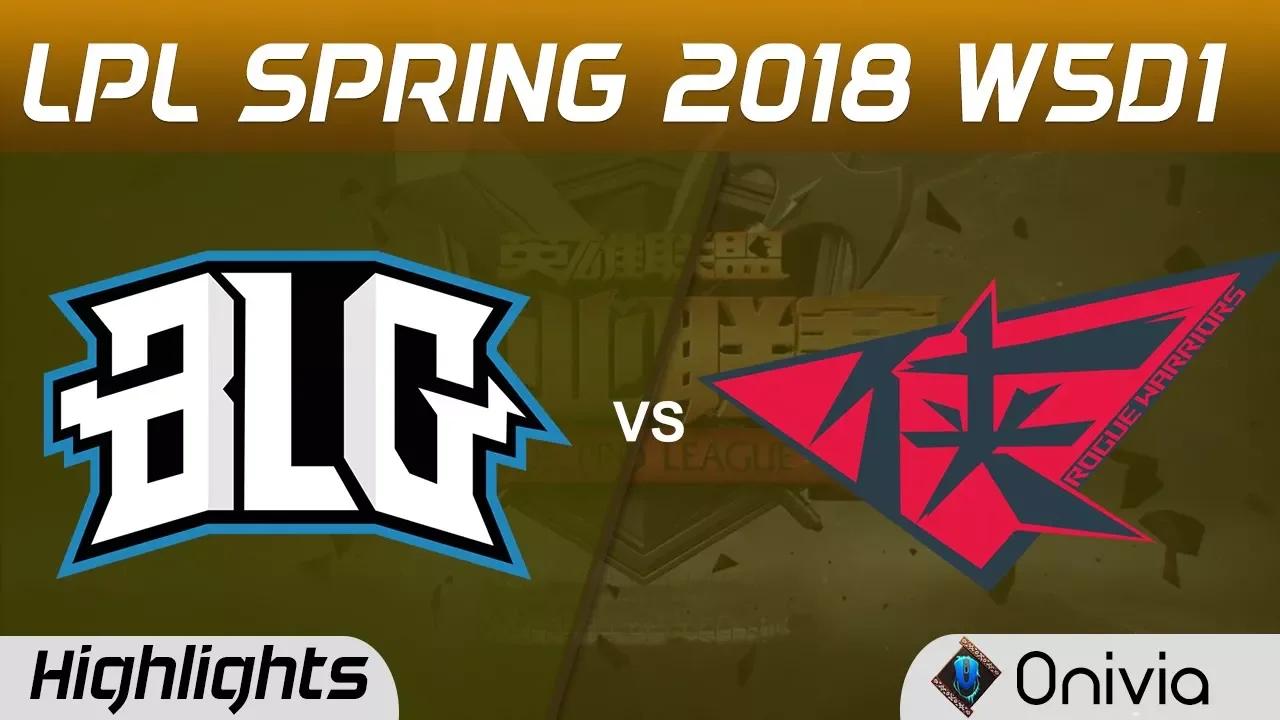 BLG vs RW Highlights Game 1 LPL Spring 2018 W5D1 Bilibili Gaming vs Rouge Warriors by Onivia thumbnail