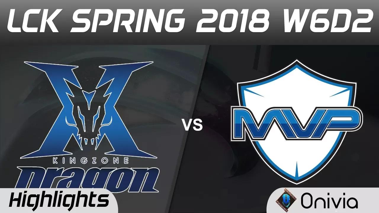 KZ vs MVP Highlights Game 2 LCK Spring 2018 W6D2 KingZone DragonX vs MVP by Onivia thumbnail