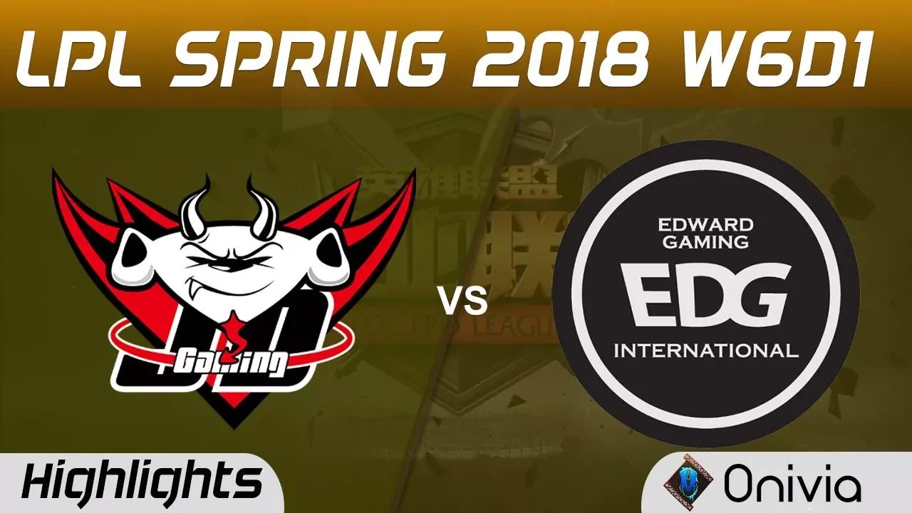 JDG vs EDG Highlights Game 1 LPL Spring 2018 W6D1 JD Gaming vs Edward Gaming Up by Onivia thumbnail