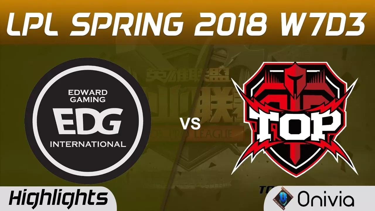 EDG vs TOP Highlights Game 3 LPL Spring 2018 W7D3 Edward Gaming vs Topsports Gaming by Onivia thumbnail