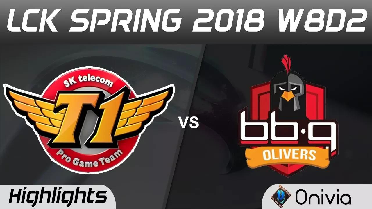 SKT vs BBQ Highlights Game 1 LCK Spring 2018 W8D2 SK Telecom T1 vs BBQ Olivers by Onivia thumbnail