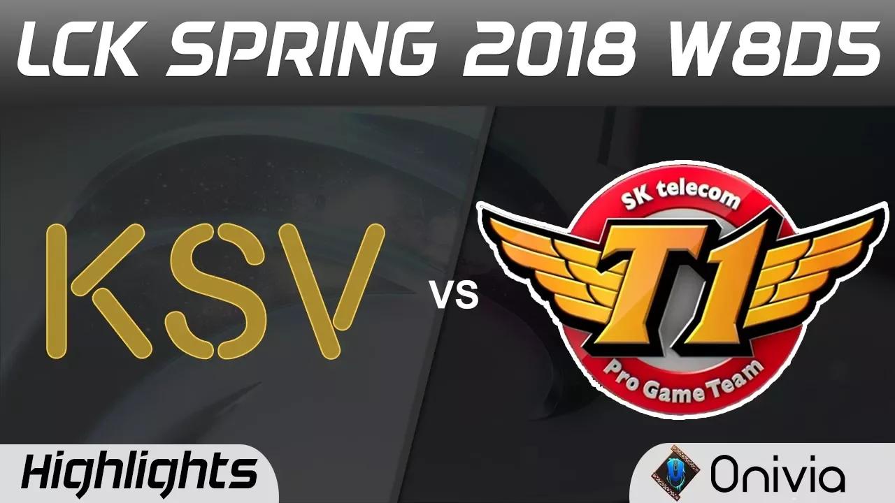 KSV vs SKT Highlights Game 1 LCK Spring 2018 W8D5 KSV Esports vs SK Telecom T1 by Onivia thumbnail