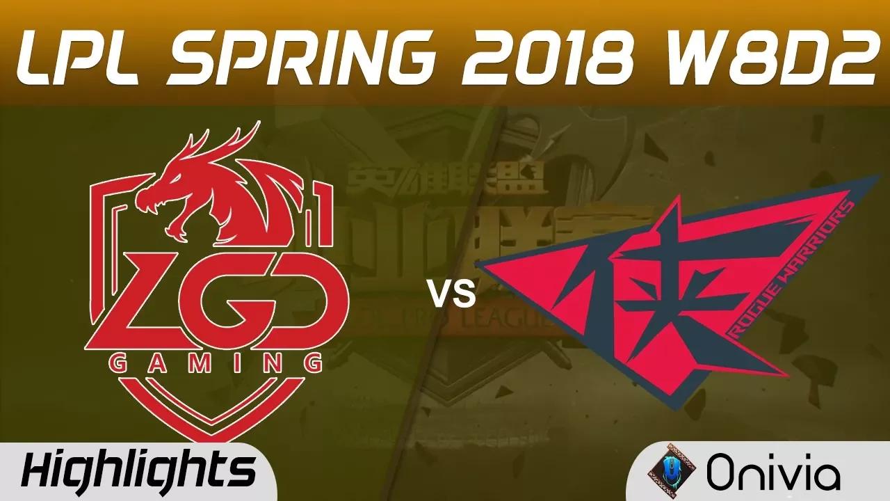 LGD vs RW Highlights Game 1 LPL Spring 2018 W8D2 LGD Gaming vs Rogue Warrior by Onivia thumbnail