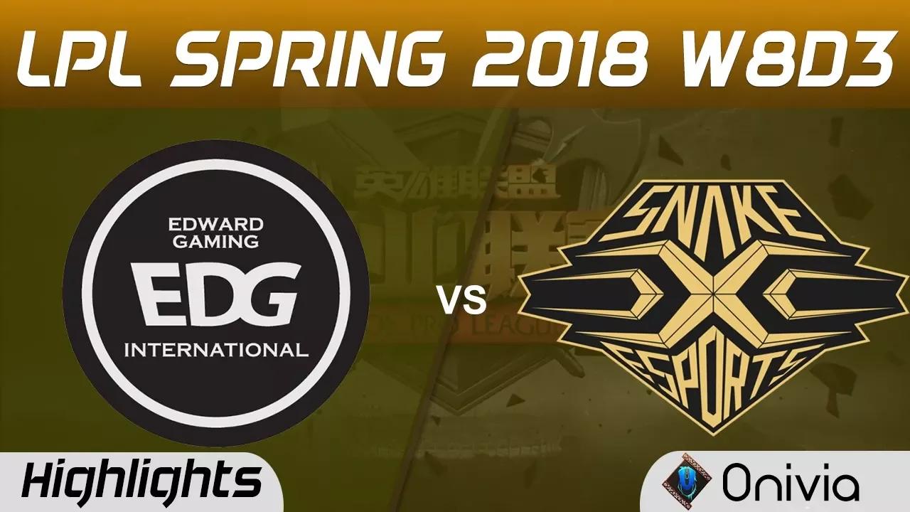 EDG vs SS Highlights Game 1 LPL Spring 2018 W8D3 Edward Gaming vs Snake Esports by Onivia thumbnail