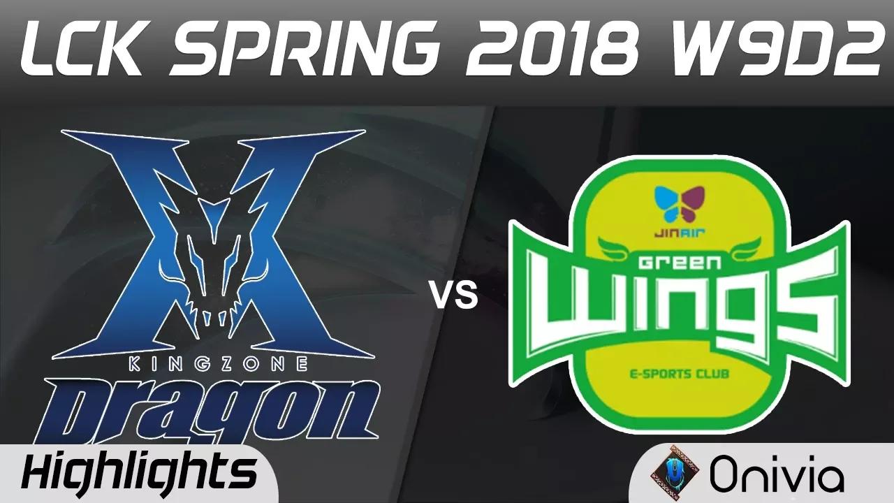 KZ vs JAG Highlights Game 1 LCK Spring 2018 W9D2 KingZone DragonX vs Jin Air GreenWings by Onivia thumbnail