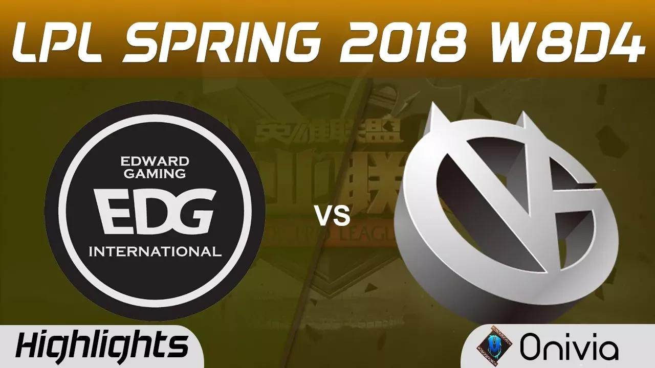 EDG vs VG Highlights Game 1 LPL Spring 2018 W8D4 Edward Gaming vs Vici Gaming by Onivia thumbnail