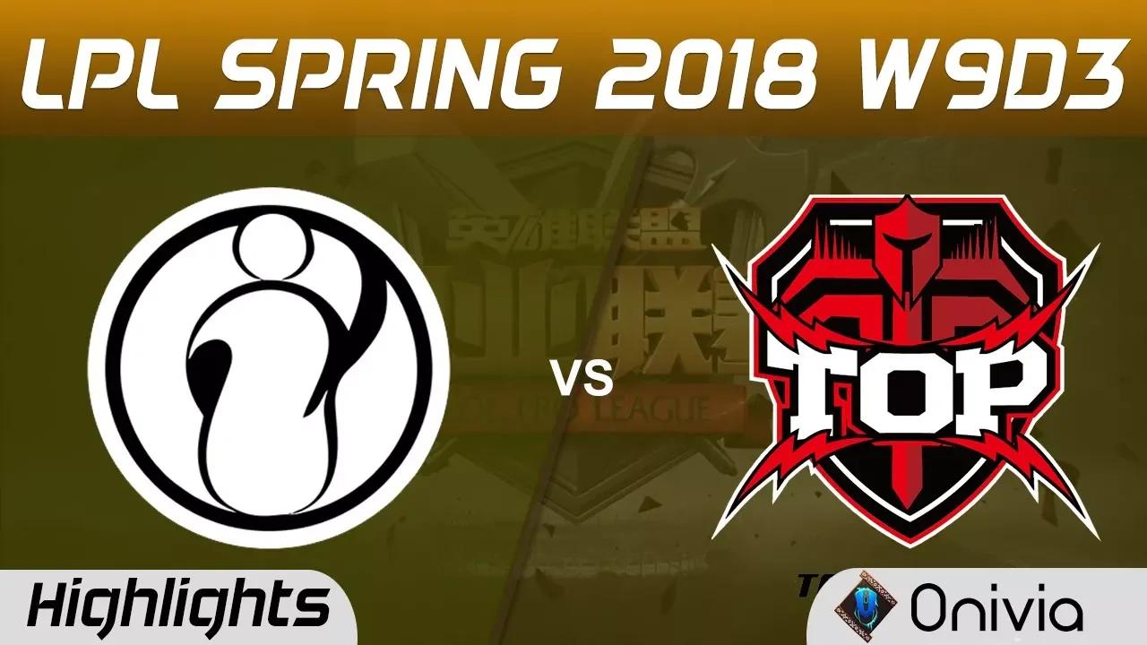 IG vs TOP Highlights Game 1 LPL Spring 2018 W9D3 Invictus Gaming vs Topsports Gaming by Onivia thumbnail