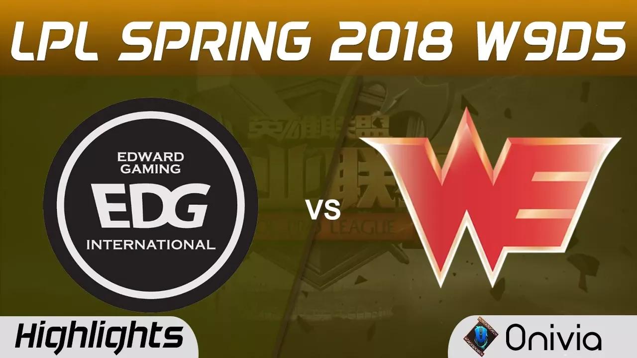 EDG vs WE Highlights Game 1 LPL Spring 2018 W9D5 Edward Gaming vs Team WE by Onivia thumbnail