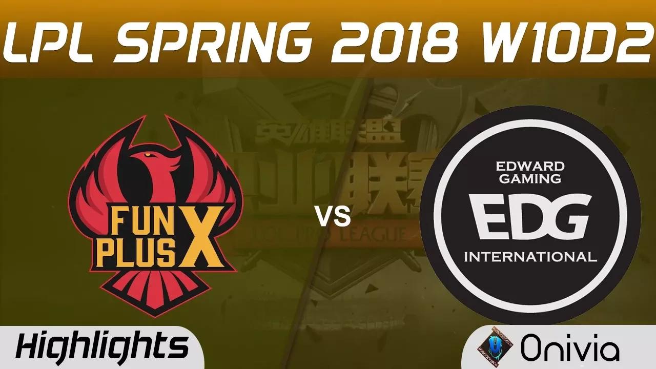 FPX vs EDG Highlights Game 1 LPL Spring 2018 W10D2 FunPlus Phoenix vs Edward Gaming by Onivia thumbnail