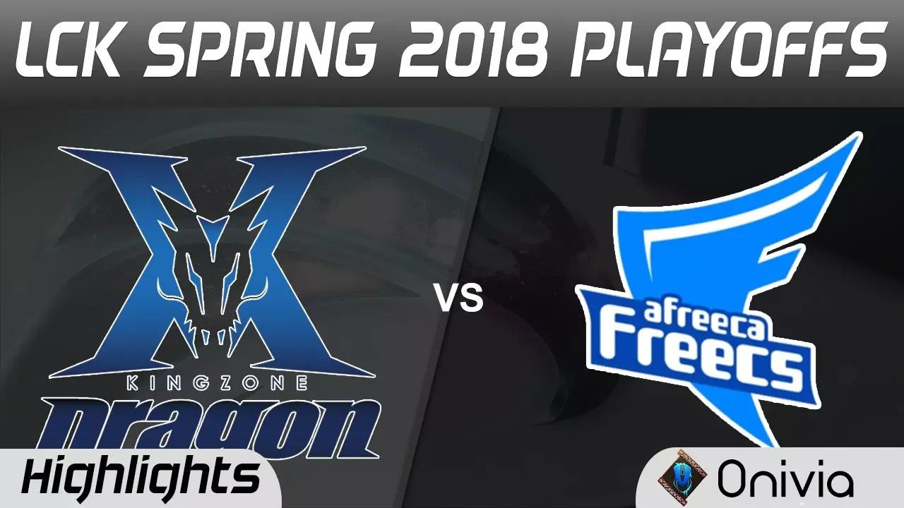 KZ vs AFS Highlights Game 1 LCK Spring 2018 Playoffs KingZone DragonX vs Afreeca Freecs by Onivia thumbnail