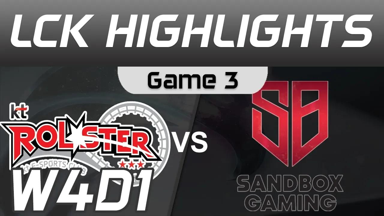 KT vs SB Highlights Game 3 LCK Spring 2020 W4D1 KT Rolster vs Sandbox Gaming LCK Highlights 2020 by thumbnail