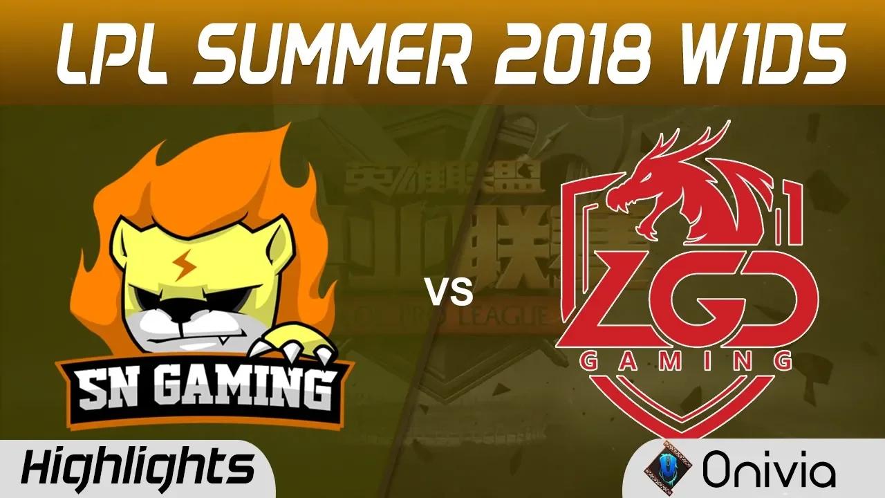 SNG vs LGD Highlights Game 1 LPL Summer 2018 Sunning Gaming vs LGD Gaming by Onivia thumbnail