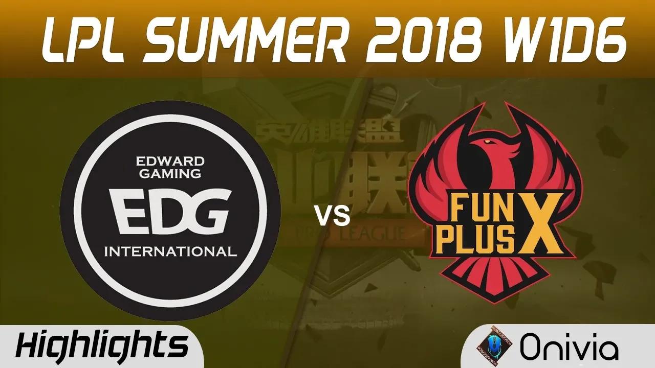 EDG vs FPX Highlights Game 1 LPL Summer 2018 W1D6 EDward Gaming vs FunPlus Phoenix by Onivia thumbnail