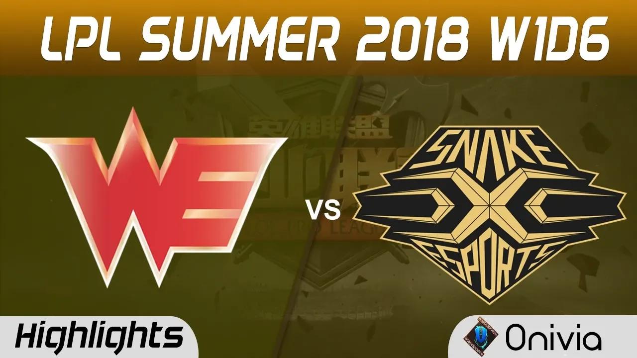 WE vs SS Highlights Game 1 LPL Summer 2018 W1D6 Team WE vs Snake Esports by Onivia thumbnail