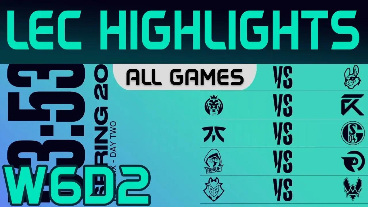 LEC Highlights Week6 Day2 LEC Spring 2020 All Games By Onivia thumbnail