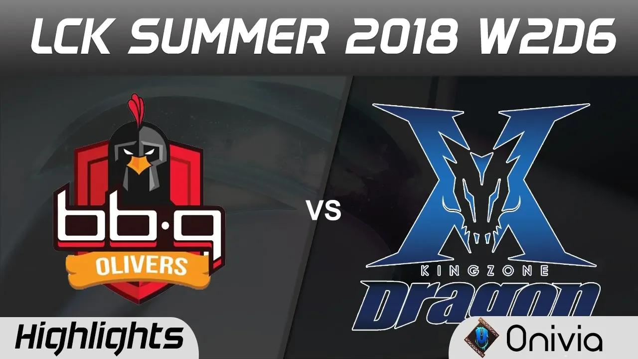 BBQ vs KZ Highlights Game 2 LCK Summer 2018 W2D6 BBQ Olivers vs Kingzone DragonX by Onivia thumbnail