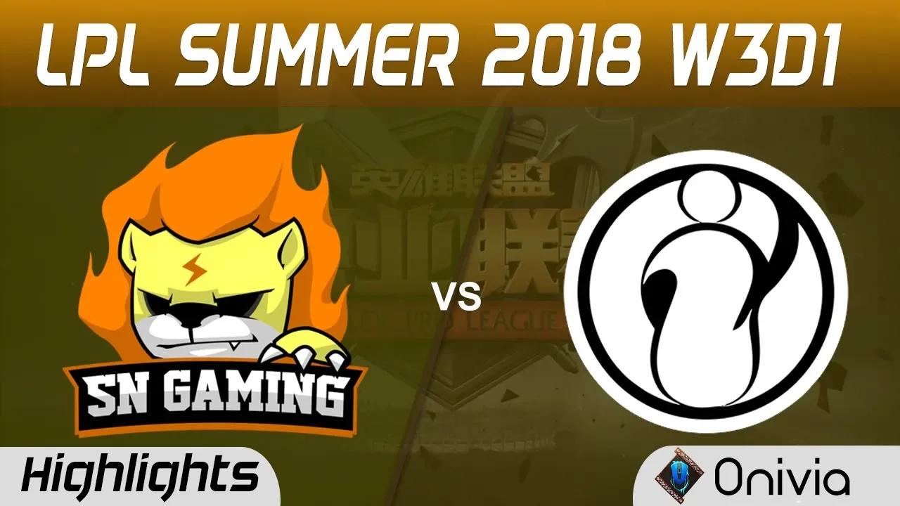 SNG vs IG Highlights Game 1 LPL Summer 2018 W3D1 Suning Gaming vs Invictus Gaming by Onivia thumbnail