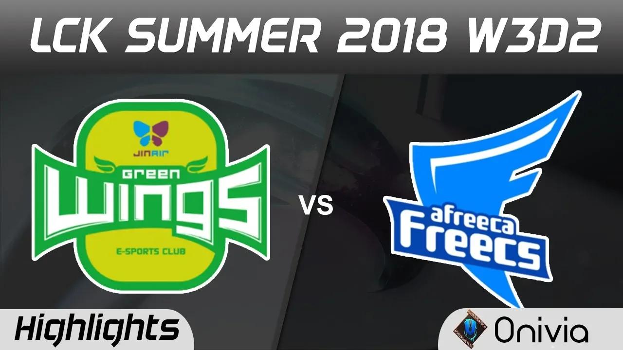 JAG vs AFS Highlights Game 1 LCK Summer 2018 W3D2 Jin Air GreenWings vs Afreeca Freecs by Onivia thumbnail