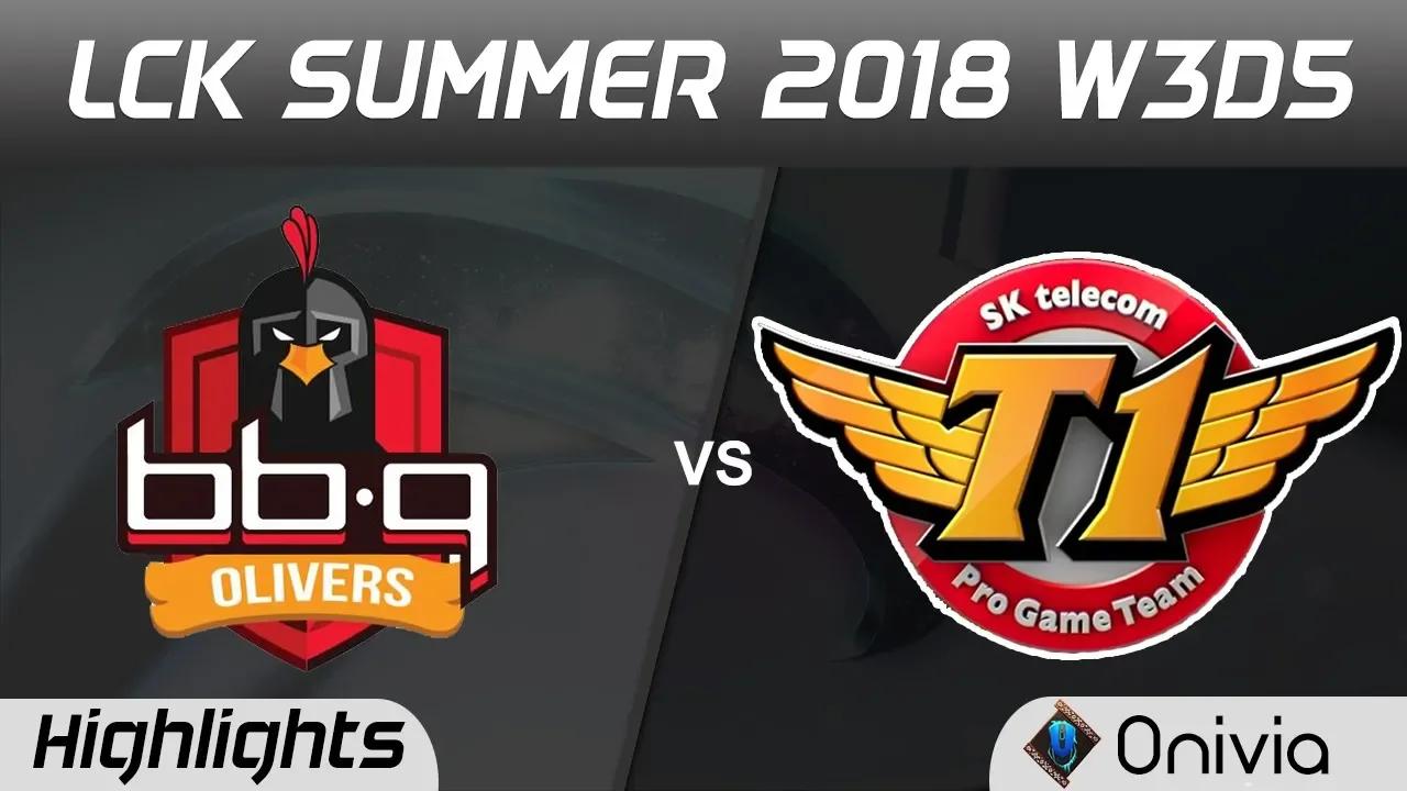 BBQ vs SKT Game 1 Highlights LCK Summer 2018 W3D5 BBQ Olivers vs SK Telecom T1 by Onivia thumbnail