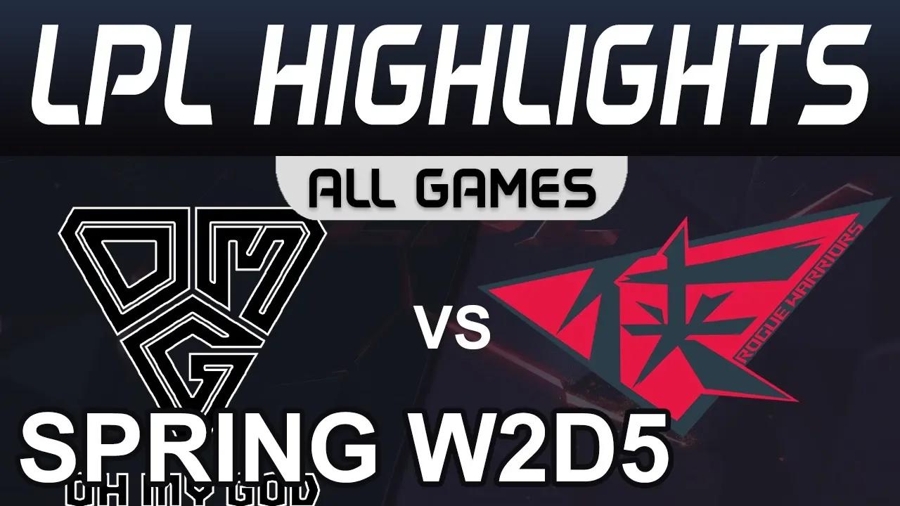 OMG vs RW Highlights ALL GAMES LPL Spring 2020 W2D5 Oh My God vs Rogue Warriors LPL Highlights 2020 thumbnail