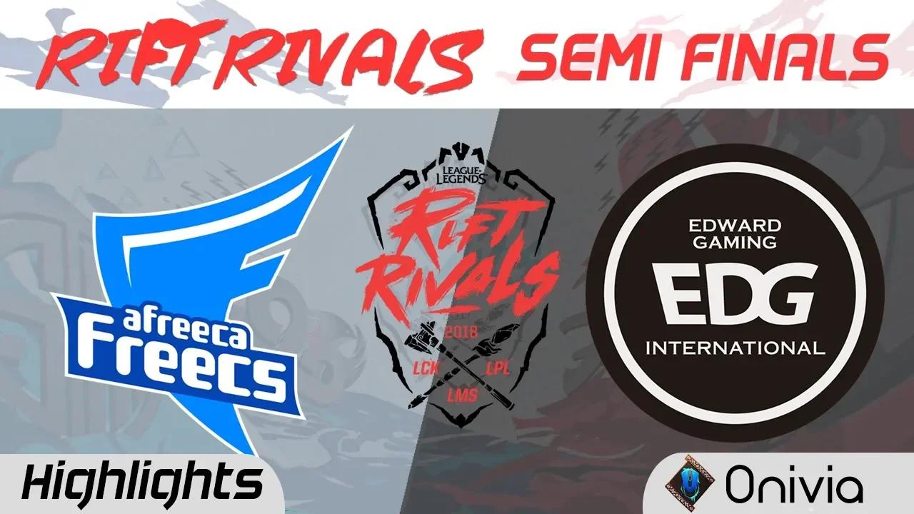 AFS vs EDG Highlights Rift Rivals LCK LPL LMS 2018 Afreeca Freecs vs Edward Gaming by Onivia thumbnail